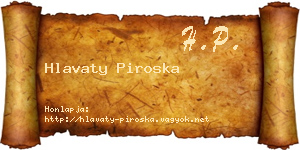 Hlavaty Piroska névjegykártya